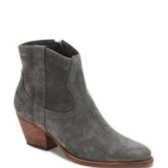 Dolce Vita Silma Western Suede Leather Booties Gray Size 7.5 NEW - Picture 1 of 6